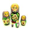 BuyRussianGifts Matryoshka Hand Painted Traditional Stacking Doll with Flowers Set of 5 Nesting Dolls Traditional 4 inch Tall view 1