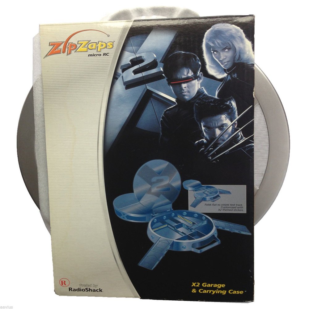 RadioShack 2003 Marvel Xmen Special Edition ZipZaps Micro RC X2 Garage & Carrying Case