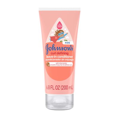 Johnson's Kids' Curl Defining Leave-In Conditioner with Shea Butter, Smooths Frizz & Defines Waves & Curls for 24 Hours, Hypoallergenic, 6.8 fl. oz