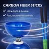Flight Pro Diabolo Chinese Yoyo Skill Toy Triple Bearing Toy, with Carbon Fiber Sticks, Extra String & Net Bag - Medium Size 5 Blue view 2