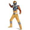 Disguise Gold Power Rangers Costume for Kids. Official Licensed Gold Ranger Dino Charge Classic Muscle Power Ranger Suit with Mask for Boys & Girls, Medium (7-8) view 1