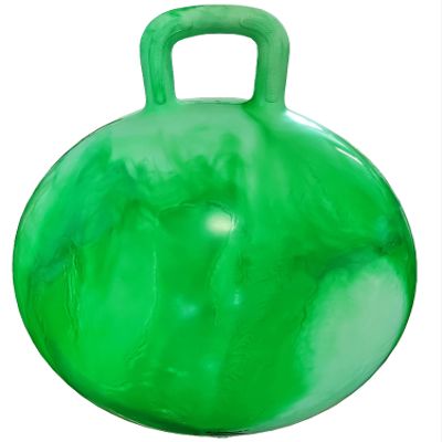 AppleRound Hippity Hoppity Hopball with Pump, Sit-on Bouncy Exercise Ball with Handle, 22 inch / 55 cm for Kids & Teens Ages 10-13, Cloud Colors (Green)