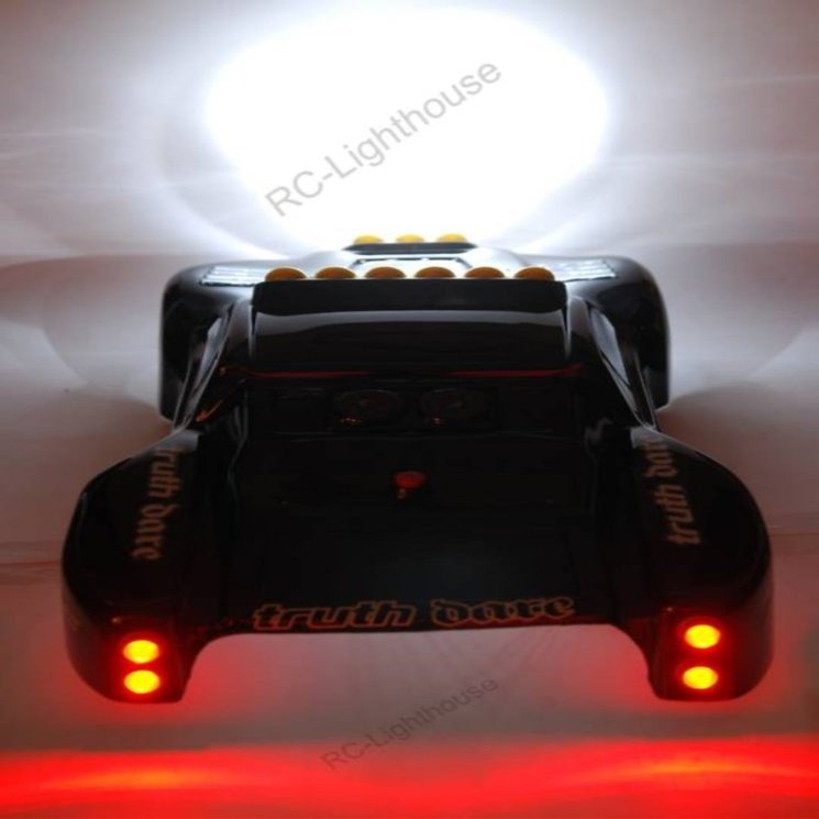 #8 JR JST RC LED Light Set. 9 Super Bright White LEDs and 4 red Brake Lights. Universal mounting #8 - Body NOT Included