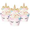80 Pieces Unicorn Cupcake Toppers and Wrappers Decorations Unicorn Cup Cake Liners Rainbow Birthday Party Supplies Used for decorating desserts at birthday parties view 1