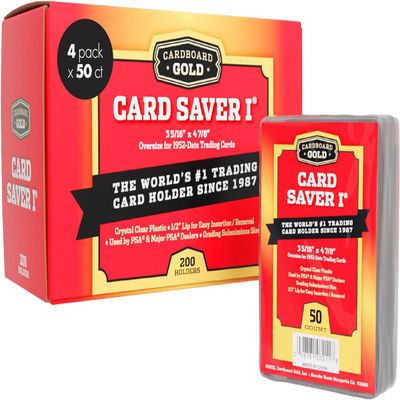 Cardboard Gold Card Saver 1-200Count - Semi Rigid Card Holder, Trading Card Protectors - PSA-Approved Cardsaver for Baseball, Trading, Sports Cards - Card Sleeves, Binder, & Storage Box Compatible