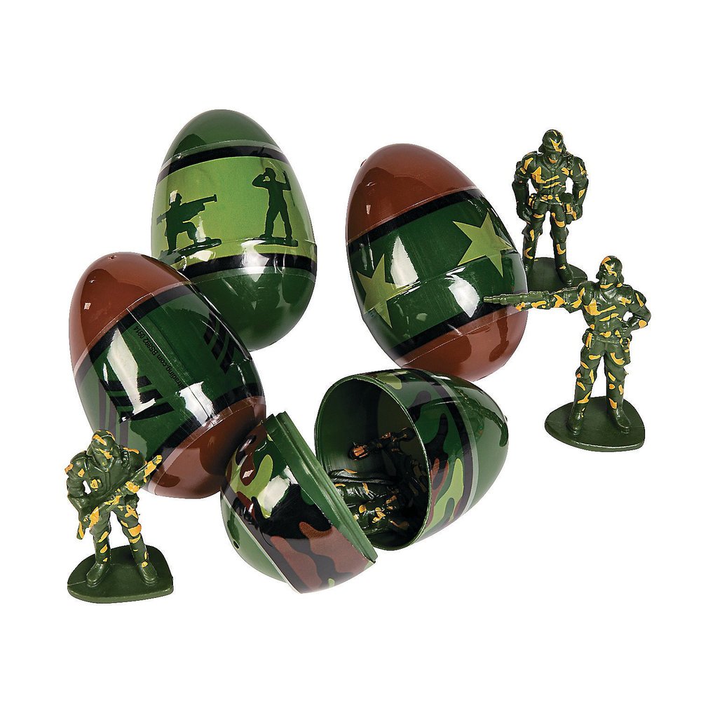OTC Toy Filled Army Soldier Camouflage Themed Easter Eggs - 12 Pieces