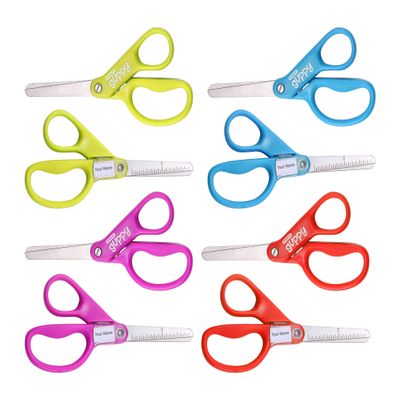 Stanley 5 Kids Scissors, Blunt Tip, Safety, Comfortable, For Left and Right Handed Use, For Office School Student Crafts, Assorted Colors, 8 Pack