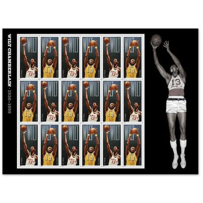 2014 Wilt Chamberlain Sheet of 18 Forever Stamps Scott 4950-51 By USPS