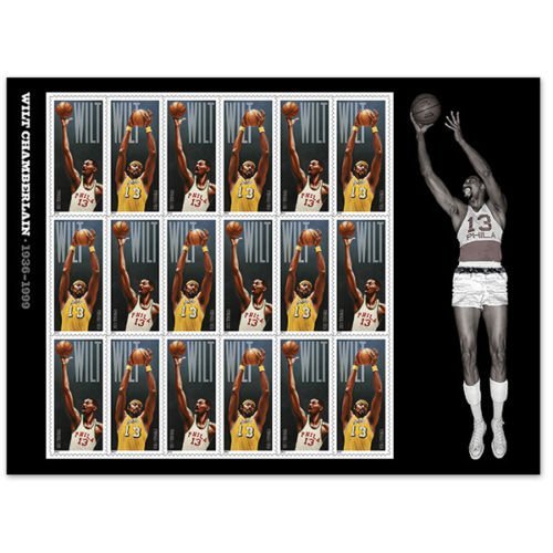 2014 Wilt Chamberlain Sheet of 18 Forever Stamps Scott 4950-51 By USPS
