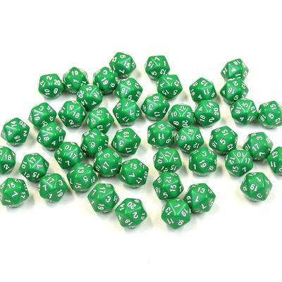 100 20-sided D20 Dice in Green
