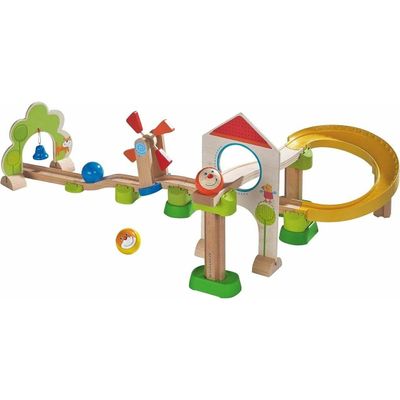 HABA Marble Run Kullerbu Windmill Playset, STEM Toy Building Set for 2-6 Year Olds, Montessori Toys Marble Maze, 25 Piece Ball Track