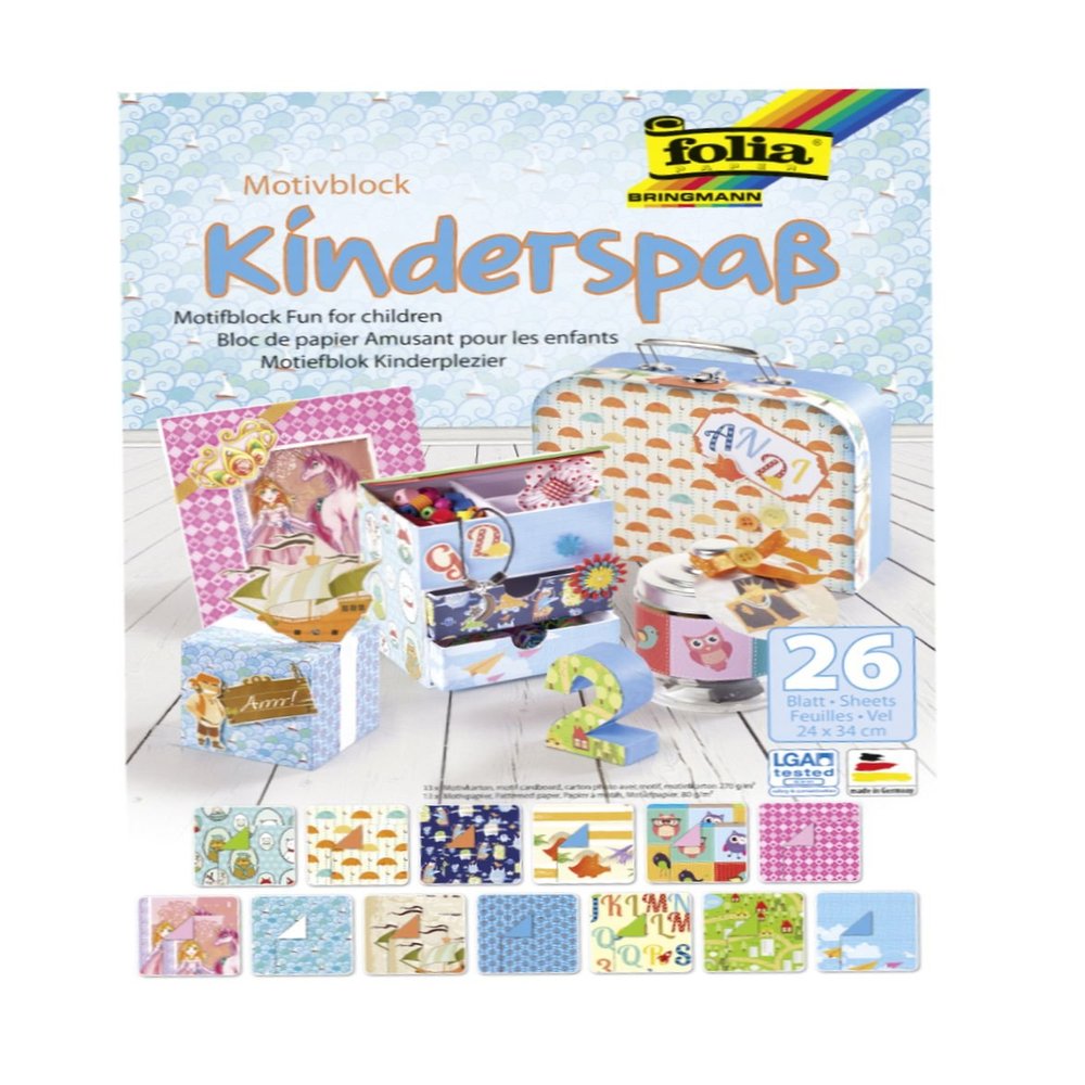 Bringmann Folia 47649 Block Children Girl Fun, 24 x 34 cm 26 Sheets Assorted