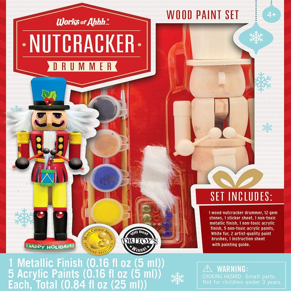 Works of Ahhh... Holiday Craft Set - Nutcracker Drummer Wood Paint Kit Large