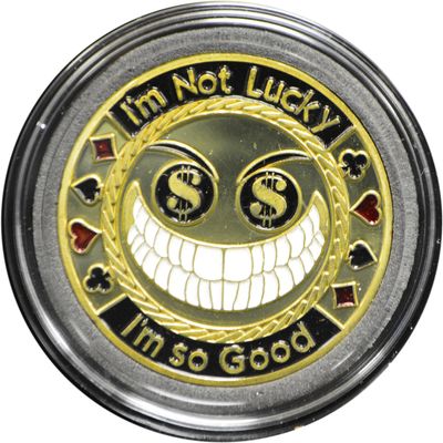 MRC POKER Hand Painted Poker Card Guard Protector - I Am Not Lucky