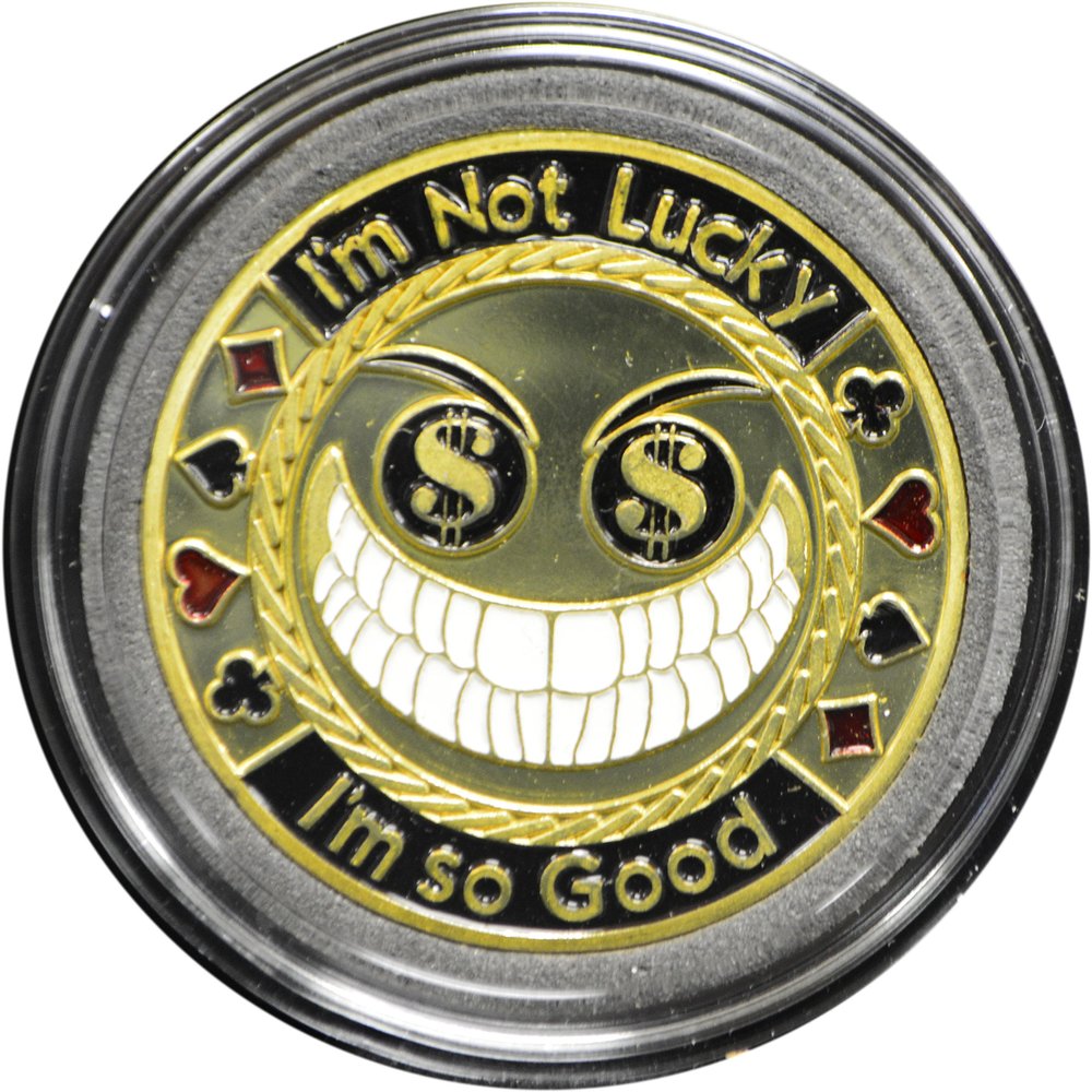 MRC POKER Hand Painted Poker Card Guard Protector - I Am Not Lucky
