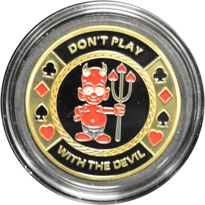 MRC POKER Hand Painted Poker Card Guard Protector - Don't Play with The Devil