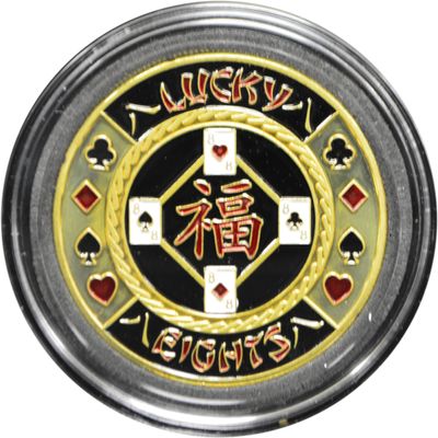 MRC POKER Hand Painted Poker Card Guard Protector - Lucky Eights