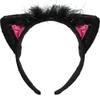 Amscan Pink & Black Cat Ears - Fluffy Faux Fur Costume Accessory, Perfect for Birthday Parties, Themed Events & Unforgettable Celebrations - 1 Pc view 1