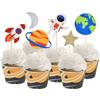 BCHOCKS 30pcs Outer Space Cupcake Toppers, Planet Party Supplies - Birthday Decorations, Rocket, Astronaut, Spaceship Themed Kids Children Party Supplies view 1