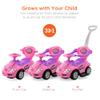 Best Choice Products Kids 3-in-1 Push and Pedal Car Toddler Ride On w/Handle, Horn, Music - Pink view 2