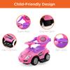 Best Choice Products Kids 3-in-1 Push and Pedal Car Toddler Ride On w/Handle, Horn, Music - Pink view 3