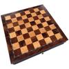 Vada Burl Wood Inlaid Chess Cabinet with Drawer, Medium 13 x 13 Inch Set, Board Only, No Pieces view 1