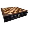 Vada Burl Wood Inlaid Chess Cabinet with Drawer, Medium 13 x 13 Inch Set, Board Only, No Pieces view 2