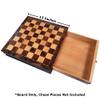 Vada Burl Wood Inlaid Chess Cabinet with Drawer, Medium 13 x 13 Inch Set, Board Only, No Pieces view 3