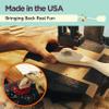 Blue Toy Pop Gun for Kids - Wooden Toy Guns for Boys 3-7 Yrs Old - Fake Handgun with Sturdy Wood Finish & Plastic Popper Cap - Fun Hand Rifles & Pistol Toys for Small & Big Kid Play - Made in The USA view 2
