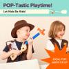 Blue Toy Pop Gun for Kids - Wooden Toy Guns for Boys 3-7 Yrs Old - Fake Handgun with Sturdy Wood Finish & Plastic Popper Cap - Fun Hand Rifles & Pistol Toys for Small & Big Kid Play - Made in The USA view 3