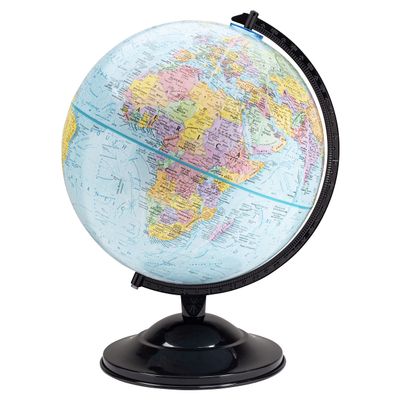 Replogle Globe - Educational Raised Political Relief & Mountains Ranges, Showcases Ocean Currents with 2023 Country Lines - Perfect for a Classroom, Home or Office - 12 Blue Ocean Globe & Black Base