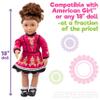 Irish Step Dancing Doll Outfit (4 Piece Set)- Premium Handmade Clothes and Accessories for All 18" Dolls -Costume Includes Dance Dress, Brunette Hairpiece, Gillies, & Leggings-Gift for Girls Birthdays view 3
