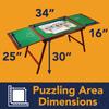 Bits and Pieces Fold-and-go Wooden Jigsaw Puzzle Table with Legs Folding Puzzle Board 1500 Pieces, Non-Slip Top, Carry Handle, 2 Felt Sorting Areas 66" x 25" Work Surface view 3