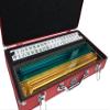 American Mah Jongg Set by White Swan  166 White Engraved Tiles  4 x All-in-One Rack/Pushers  Aluminum Case - Red view 1