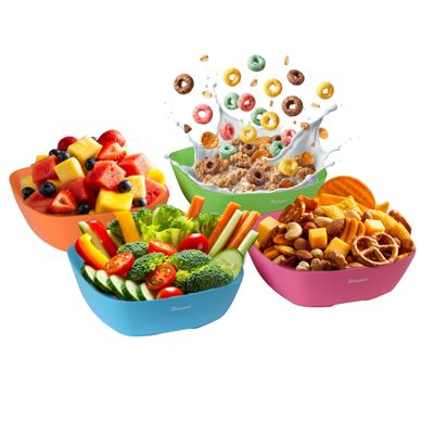 Bakerpan Silicone Bowls for Babies, Toddlers, Camping & Travel Bowls - Set of 4 (Multi)