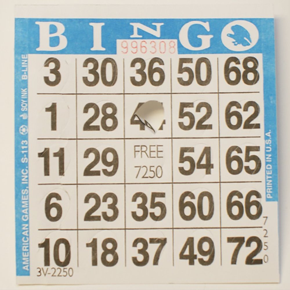 American Games Pushout Bingo Cards (500 ct)-Select Color Below (Blue)
