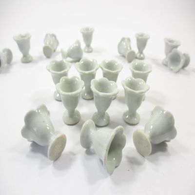 10x15 mm White Ceramic Ice Cream Cups Dollhouse Miniatures Supply 12440