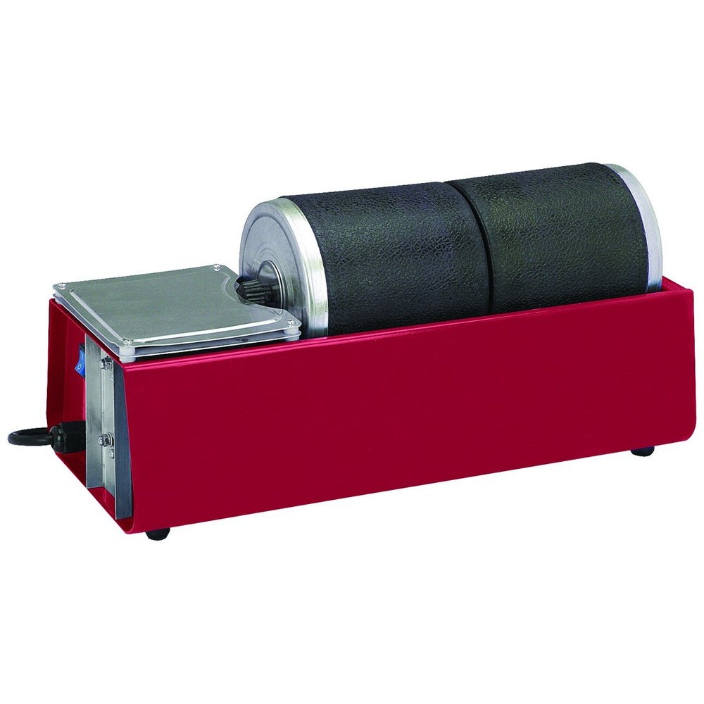 Chicago Pneumatic Dual Drum Rotary Rock Tumbler, Rubber, Cylindrical, 6 Pounds Capacity