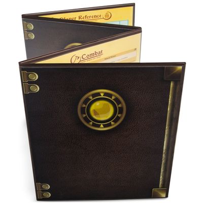 Stratagem The Master's Tome 4-Panel Customizable GM Screen with Free Inserts  Dry Erase, Dungeon & Game Master Accessory for Tabletop RPG Campaigns (Brown)
