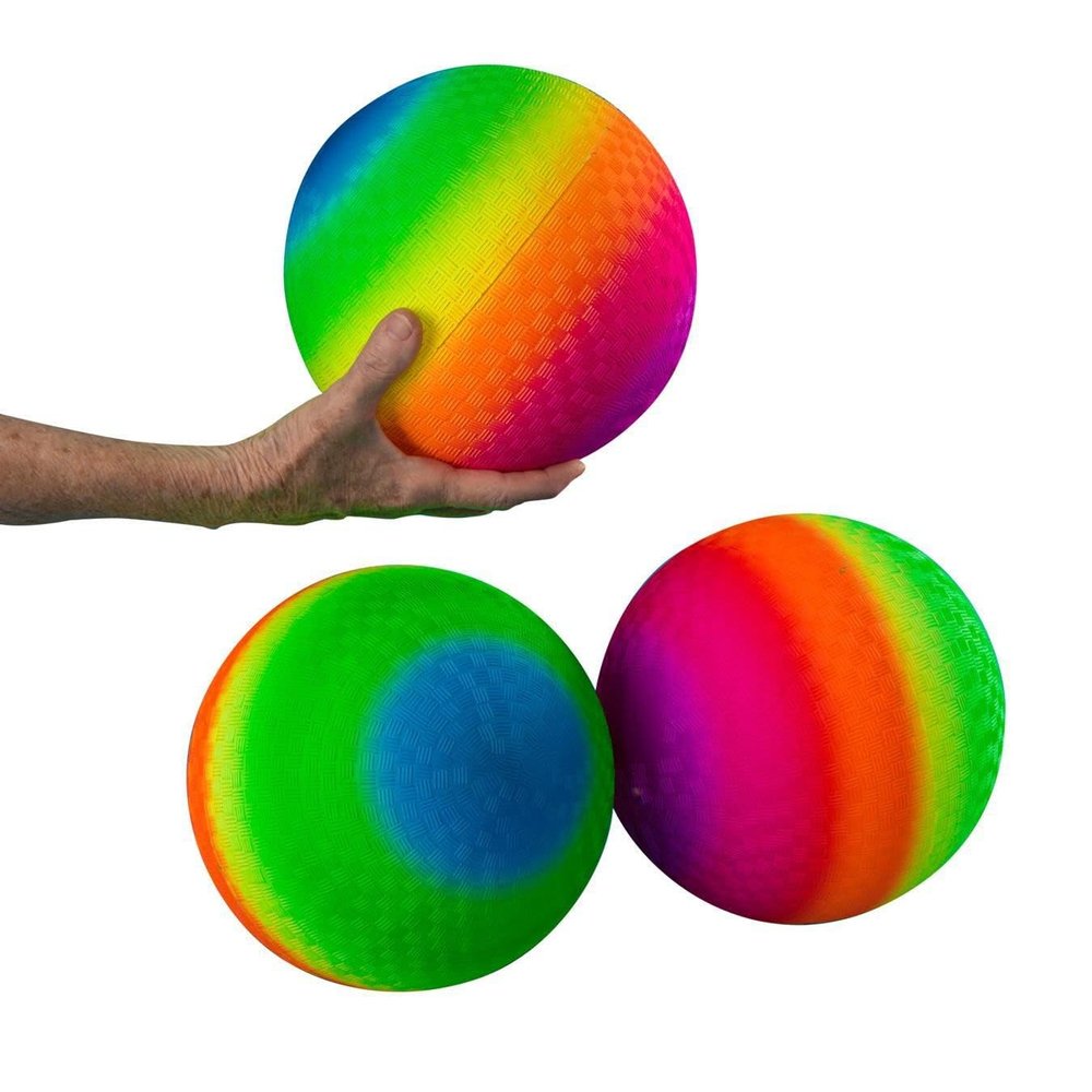 S&S Worldwide Vinyl Rainbow Balls, 8-1/2 (Pack of 3)