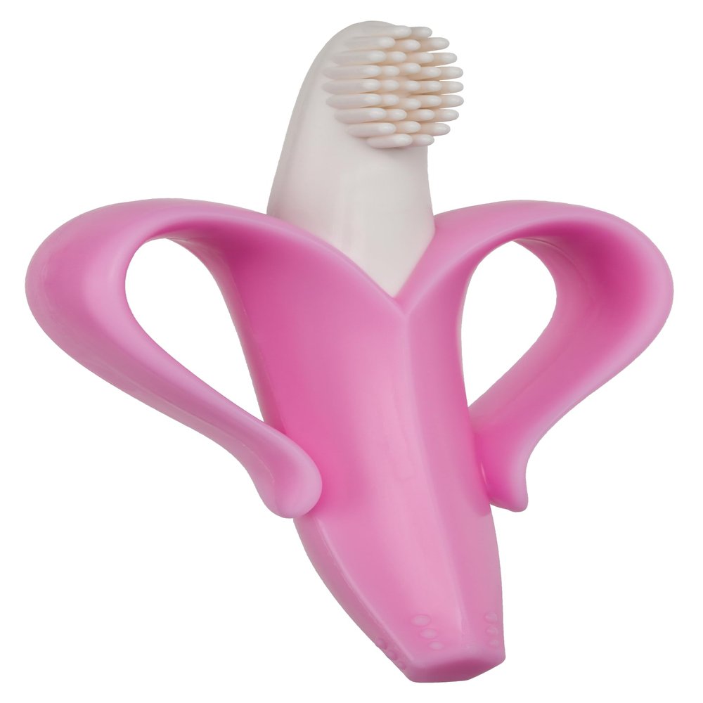 Baby Banana The Original Teether-Toothbrush, Infant to Toddler, Made in USA, Butter-Soft Bristles for Gums and Teeth, Bendable Food Grade Silicone, Family-Owned Buisness Since 2009, 11 Million+ Sold