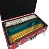 American Mah Jongg Set by White Swan  166 Ivory Colored Engraved Tiles  4 x All-in-One Rack/Pushers  Aluminum Case - Red view 1