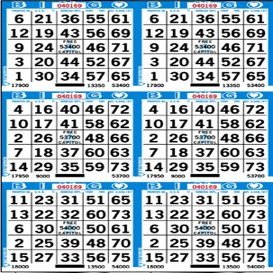 6 on 5 up Bingo Paper Sheets- Pack of 500 Sheets- 100 Books
