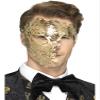 Smiffy's 48164 Deluxe metal Filigree Phantom Mask, Gold, One Size view 1