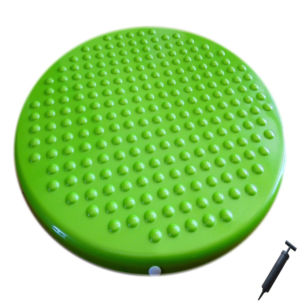 AppleRound Jr. Inflatable Sensory Wiggle Seat for Kids  12 Inch (31 cm) School Cushion with Pump  Improves Focus, ADHD & Classroom Sitting  Active Desk Chair Alternative (Green)