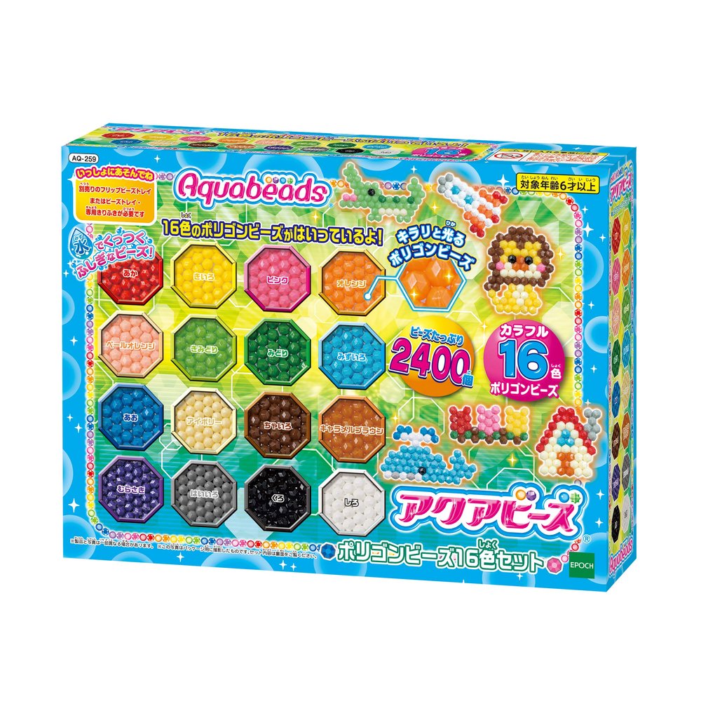 Aquabead Water Polygon Bead Set 16 Colors