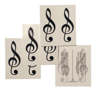10 x Violin Clef Tattoo - black clef Tattoo (10)