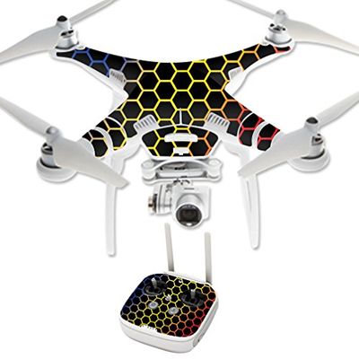 MightySkins Skin Compatible with DJI Phantom 3 Professional Quadcopter Drone wrap Cover Sticker Skins Primary Honeycomb