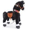 PonyCycle Official Ride On Black Horse with White Hoof Mechanical Pony Giddy up Pony Plush Toy Walking Animal Size 4 for Age 4-8 Years - Ux426 view 1