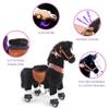 PonyCycle Official Ride On Black Horse with White Hoof Mechanical Pony Giddy up Pony Plush Toy Walking Animal Size 4 for Age 4-8 Years - Ux426 view 3